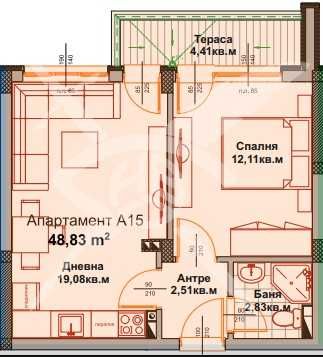 Двустаен апартамент в Айтос - 48 кв.м за 1071 €/кв.м - Снимка #1