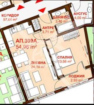 Двустаен апартамент в Бургас, Сарафово - 54 кв.м за 1752 €/кв.м - Снимка #1
