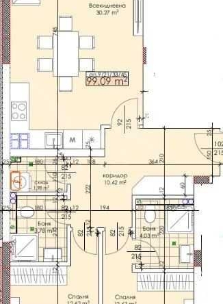 Тристаен апартамент в Пловдив, Тракия - 117 кв.м за 1556 €/кв.м - Снимка #1