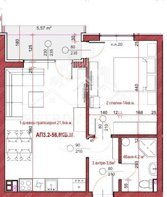 Двустаен апартамент в Велинград - 57 кв.м за 663 €/кв.м - Снимка #1
