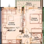 Двустаен апартамент в Айтос - 48 кв.м за 1065 €/кв.м - Снимка #1