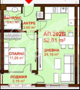 Двустаен апартамент в Бургас, Сарафово - 52 кв.м за 1595 €/кв.м - Снимка #1
