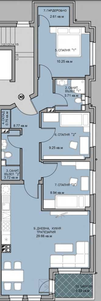 Многостаен апартамент в Пловдив, Остромила - 115 кв.м за 1109 €/кв.м - Снимка #1