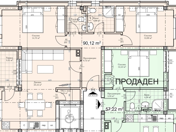 Тристаен апартамент в Пловдив, Прослав - 103 кв.м за 996 €/кв.м - Снимка #1