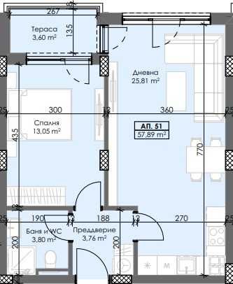 Двустаен апартамент в Пловдив, Тракия - 71 кв.м за 980 €/кв.м - Снимка #1