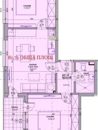 Тристаен апартамент в с. Владая, Област София-град - 82 кв.м за 889 €/кв.м - Снимка #1