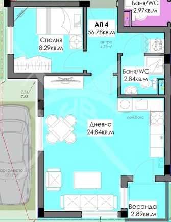 Двустаен апартамент в Бургас, Крайморие - 60 кв.м за 1162 €/кв.м - Снимка #1