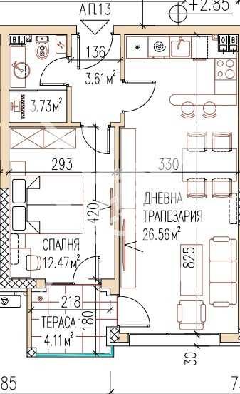 Двустаен апартамент в Пловдив, Остромила - 67 кв.м за 1155 €/кв.м - Снимка #1