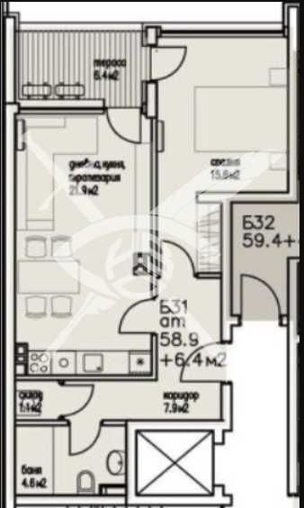 Тристаен апартамент в Бургас, Сарафово - 65 кв.м за 579 €/кв.м - Снимка #1