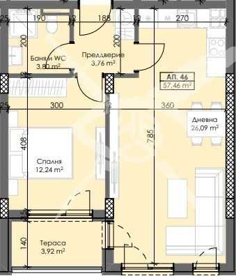 Двустаен апартамент в Пловдив, Тракия - 72 кв.м за 553 €/кв.м - Снимка #1