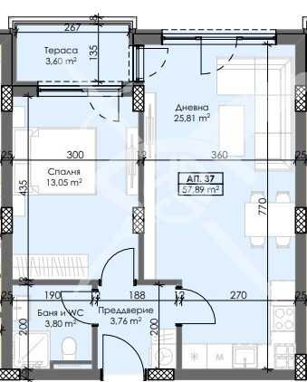 Двустаен апартамент в Пловдив, Тракия - 71 кв.м за 500 €/кв.м - Снимка #1
