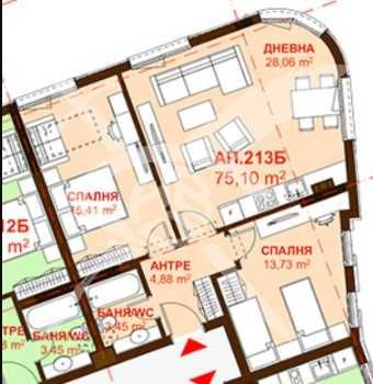 Тристаен апартамент в Бургас, Сарафово - 75 кв.м за 1562 €/кв.м - Снимка #1