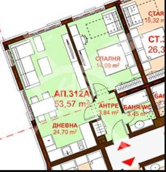 Двустаен апартамент в Бургас, Сарафово - 53 кв.м за 1580 €/кв.м - Снимка #1