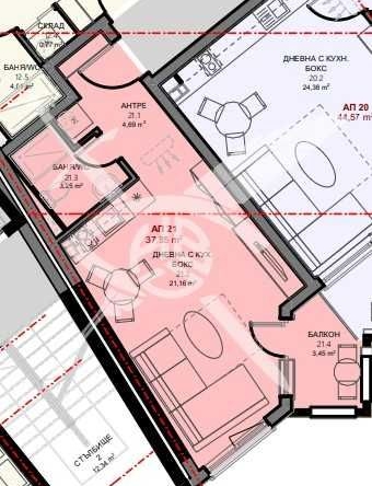 Едностаен апартамент в Поморие - 37 кв.м за 1108 €/кв.м - Снимка #1