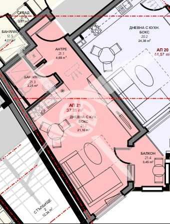 Едностаен апартамент в Поморие - 37 кв.м за 1108 €/кв.м - Снимка #1