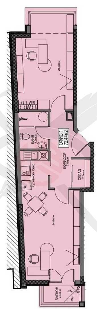 Офис в София, Красно село - 93 кв.м за 1974 €/кв.м - Снимка #1