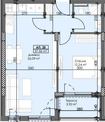 Двустаен апартамент в Пловдив, Тракия - 70 кв.м за 1095 €/кв.м - Снимка #1