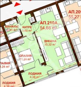 Двустаен апартамент в Бургас, Сарафово - 54 кв.м за 1595 €/кв.м - Снимка #1