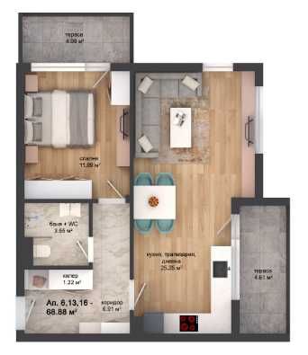 Двустаен апартамент в Пловдив, Кършияка - 77 кв.м за 1271 €/кв.м - Снимка #1