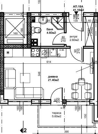 Едностаен апартамент в Пловдив, Беломорски - 46 кв.м за 1177 €/кв.м - Снимка #1