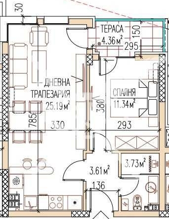 Двустаен апартамент в Пловдив, Остромила - 65 кв.м за 1166 €/кв.м - Снимка #1