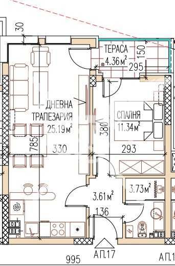 Двустаен апартамент в Пловдив, Остромила - 65 кв.м за 1166 €/кв.м - Снимка #1