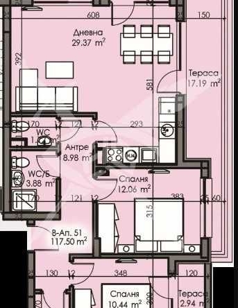 Тристаен апартамент в Бургас, Изгрев - 117 кв.м за 1206 €/кв.м - Снимка #1