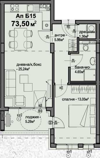 Двустаен апартамент в София, Център - 73 кв.м за 1572 €/кв.м - Снимка #1