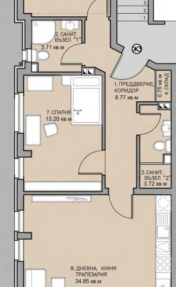 Тристаен апартамент в Пловдив, Остромила - 115 кв.м за 1109 €/кв.м - Снимка #1