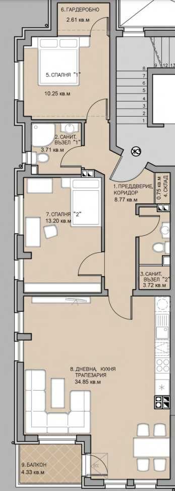 Тристаен апартамент в Пловдив, Остромила - 115 кв.м за 1109 €/кв.м - Снимка #1
