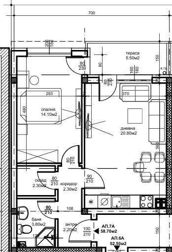 Двустаен апартамент в Пловдив, Беломорски - 68 кв.м за 1015 €/кв.м - Снимка #1