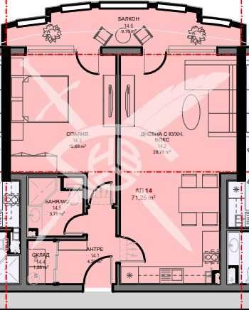 Двустаен апартамент в Поморие - 71 кв.м за 1087 €/кв.м - Снимка #1
