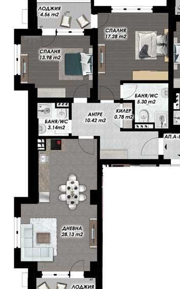 Тристаен апартамент в Пловдив, Мараша - 77 кв.м за 576 €/кв.м - Снимка #1