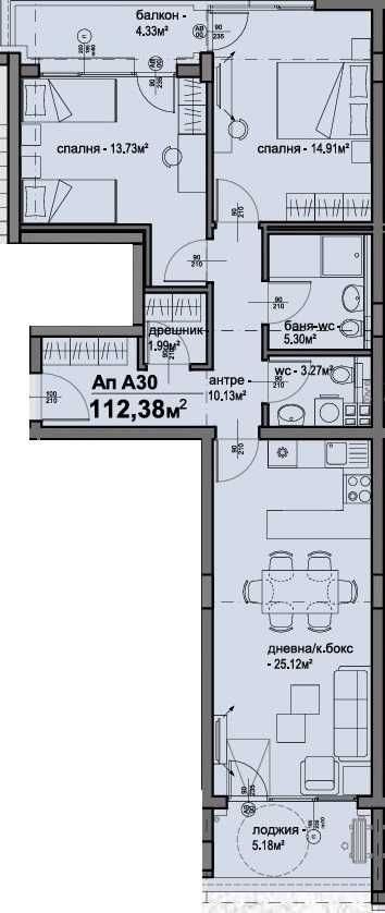 Тристаен апартамент в София, Люлин 5 - 112 кв.м за 1556 €/кв.м - Снимка #1