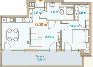 Двустаен апартамент в София, Зона Б-19 - 105 кв.м за 2191 €/кв.м - Снимка #1