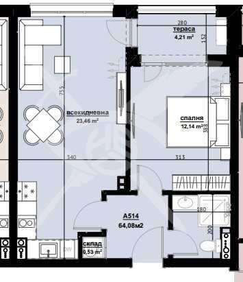 Двустаен апартамент в Бургас, Изгрев - 64 кв.м за 733 €/кв.м - Снимка #1