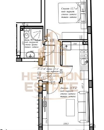 Двустаен апартамент в Варна, Зимно кино Тракия - 67 кв.м за 1874 €/кв.м - Снимка #1