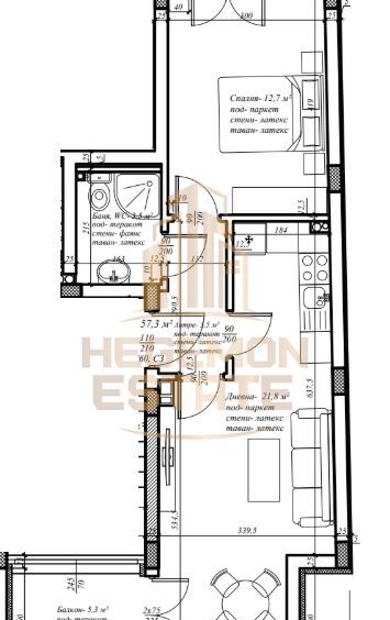 Двустаен апартамент в Варна, Зимно кино Тракия - 67 кв.м за 1874 €/кв.м - Снимка #1