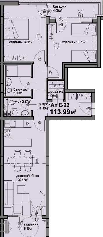 Тристаен апартамент в София, Люлин 5 - 114 кв.м за 1550 €/кв.м - Снимка #1