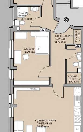 Тристаен апартамент в Пловдив, Остромила - 110 кв.м за 1159 €/кв.м - Снимка #1