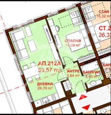 Двустаен апартамент в Бургас, Сарафово - 53 кв.м за 834 €/кв.м - Снимка #1