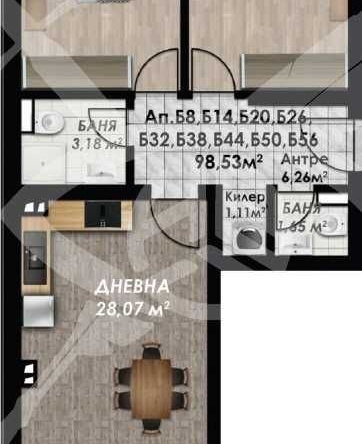 Тристаен апартамент в Пловдив, Кършияка - 114 кв.м за 855 €/кв.м - Снимка #1