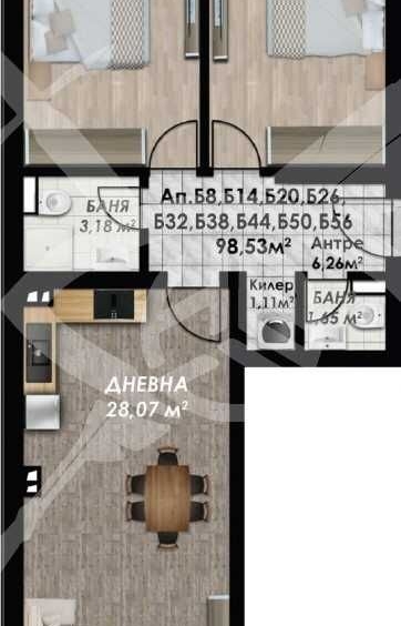 Тристаен апартамент в Пловдив, Кършияка - 114 кв.м за 855 €/кв.м - Снимка #1