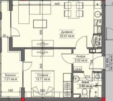 Двустаен апартамент в Бургас, Меден рудник - зона Б - 65 кв.м за 1257 €/кв.м - Снимка #1