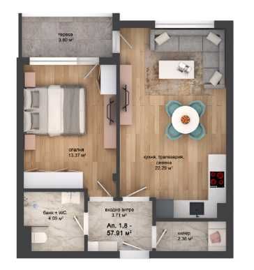 Двустаен апартамент в Пловдив, Кършияка - 64 кв.м за 1276 €/кв.м - Снимка #1