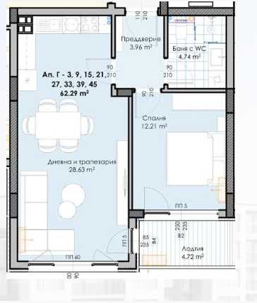 Двустаен апартамент в Пловдив, Гагарин - 75 кв.м за 486 €/кв.м - Снимка #1