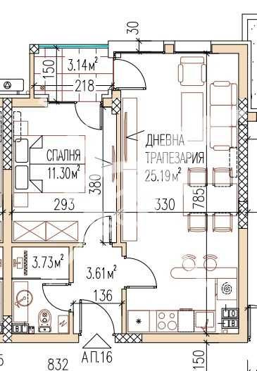Двустаен апартамент в Пловдив, Остромила - 63 кв.м за 1160 €/кв.м - Снимка #1