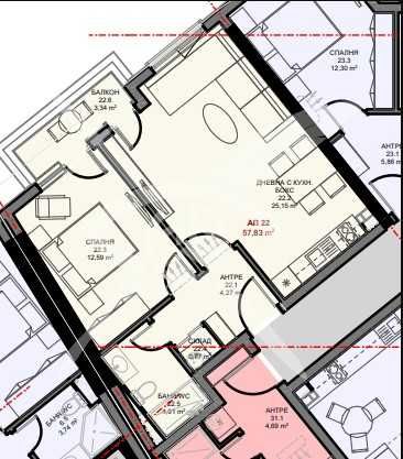 Двустаен апартамент в Поморие - 58 кв.м за 2367 €/кв.м - Снимка #1