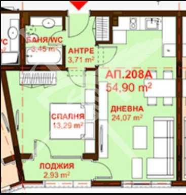 Двустаен апартамент в Бургас, Сарафово - 54 кв.м за 846 €/кв.м - Снимка #1