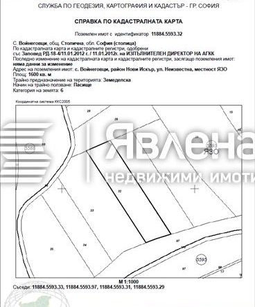 Земеделски имот в с. Войнеговци, Област София-град -  кв.м за 31 €/дка - Снимка #1